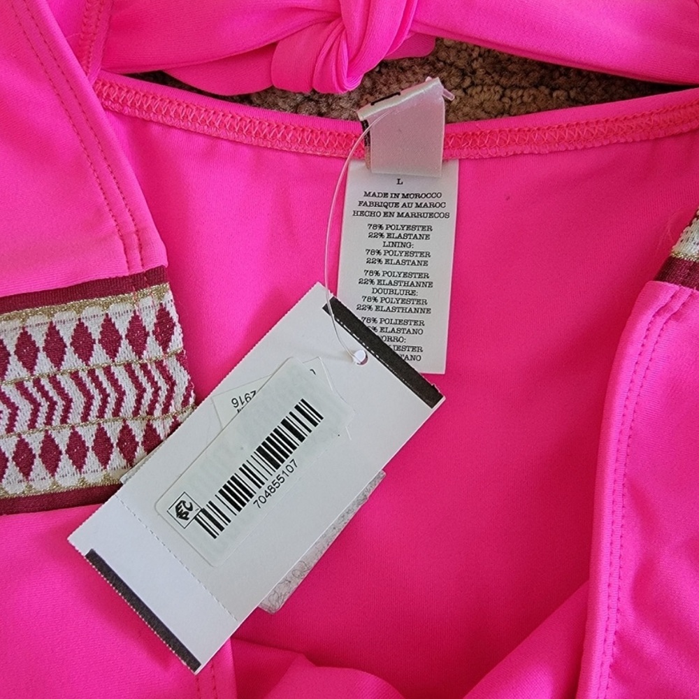 🔥 Lemlem High-Waisted Pink Bikini Bottoms. NWT. Hot pink! Medium. - Picture 3 of 9